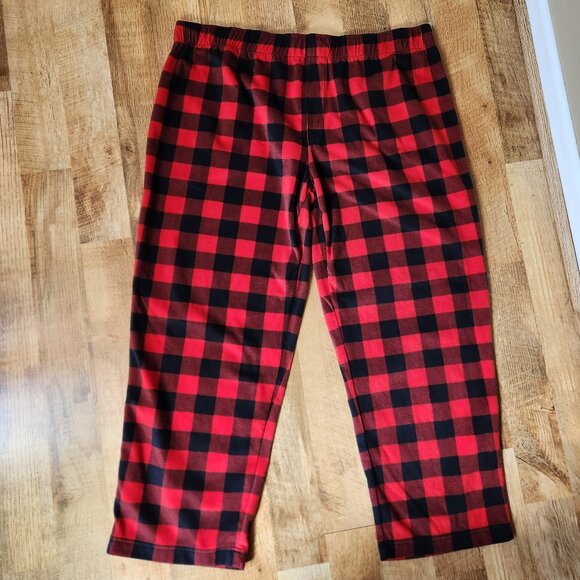 Men's XXL Wondershop Fleece Red and Black Plaid PJ Pants - Picture 2 of 6